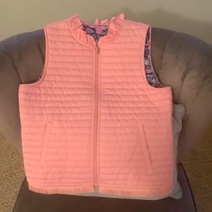 Lily Pulitzer girls puffer vest with fringe